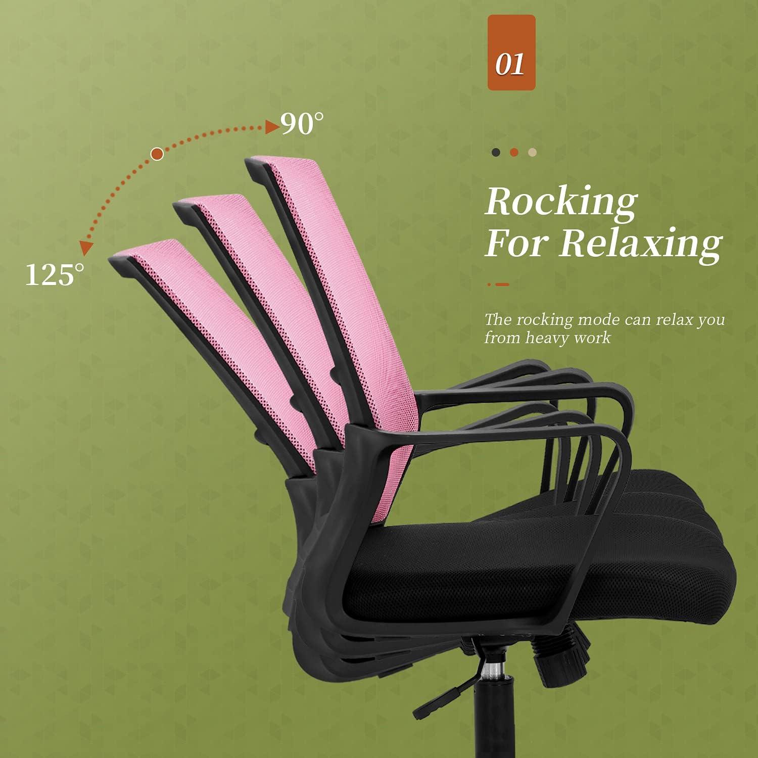 image:imageBestOffice Desk Chair for Office which is Ergonomically Made with Cushion Armrest amp Lumbar Support Nylon BlackPink