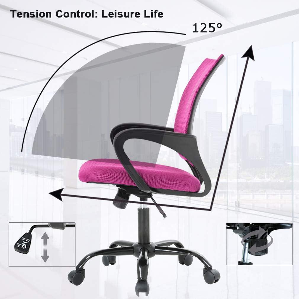 image:imageBestOffice Office Chair Ergonomic Cheap Desk Chair Mesh Computer Chair Lumbar Support Modern Executive Adjustable Stool Rolling Swivel Chair for Back Pain BlackPink