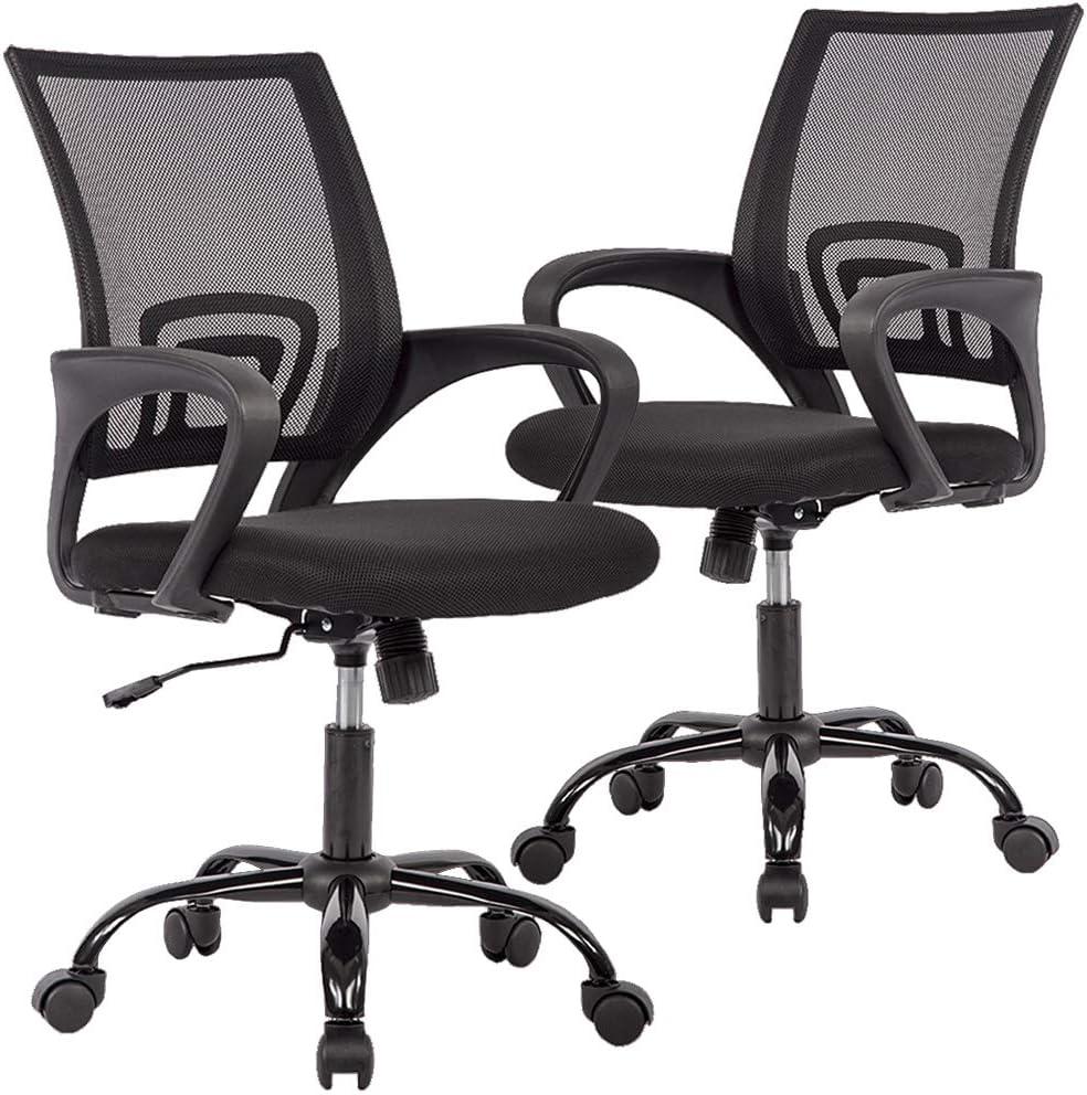 image:imageBestOffice Office Chair Ergonomic Cheap Desk Chair Mesh Computer Chair Lumbar Support Modern Executive Adjustable Stool Rolling Swivel Chair for Back Pain BlackBlack