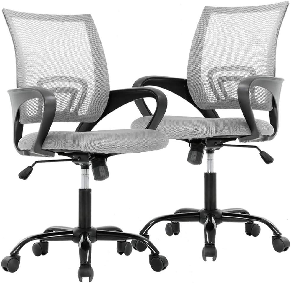 image:imageBestOffice Office Chair Ergonomic Cheap Desk Chair Mesh Computer Chair Lumbar Support Modern Executive Adjustable Stool Rolling Swivel Chair for Back Pain BlackGrey