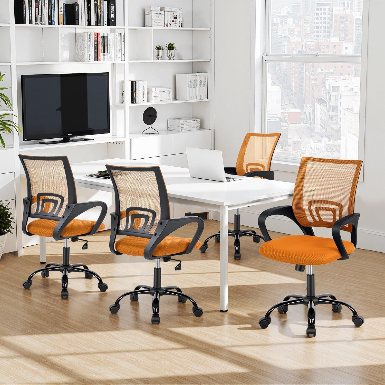 image:imageBestOffice Office Chair Ergonomic Cheap Desk Chair Mesh Computer Chair Lumbar Support Modern Executive Adjustable Stool Rolling Swivel Chair for Back Pain BlackOrange