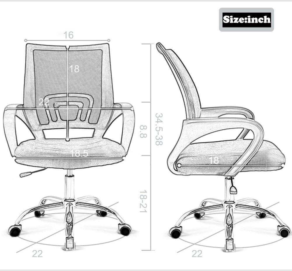 image:imageBestOffice Office Chair Ergonomic Cheap Desk Chair Mesh Computer Chair Lumbar Support Modern Executive Adjustable Stool Rolling Swivel Chair for Back Pain BlackBlack