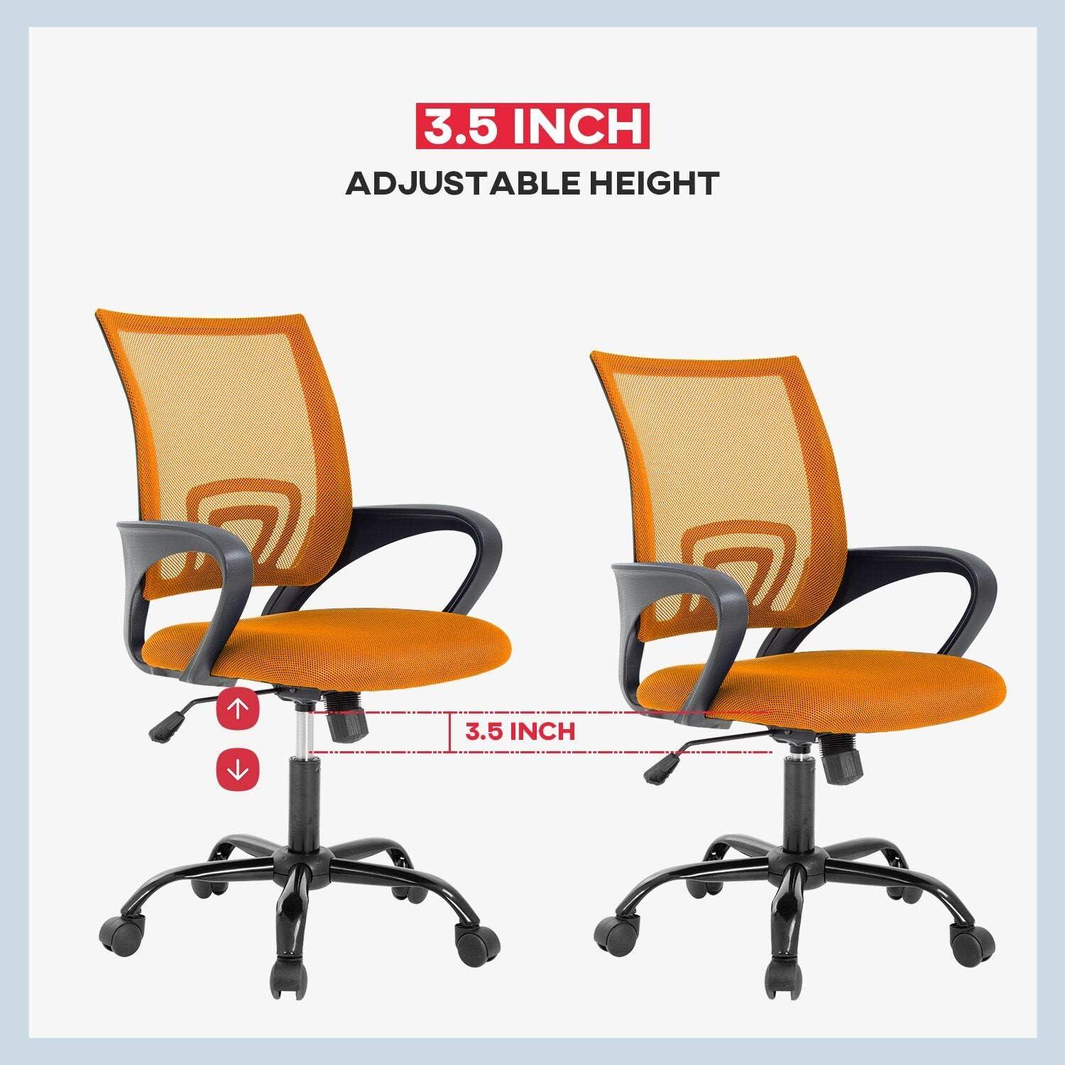 image:imageBestOffice Office Chair Ergonomic Cheap Desk Chair Mesh Computer Chair Lumbar Support Modern Executive Adjustable Stool Rolling Swivel Chair for Back Pain BlackOrange