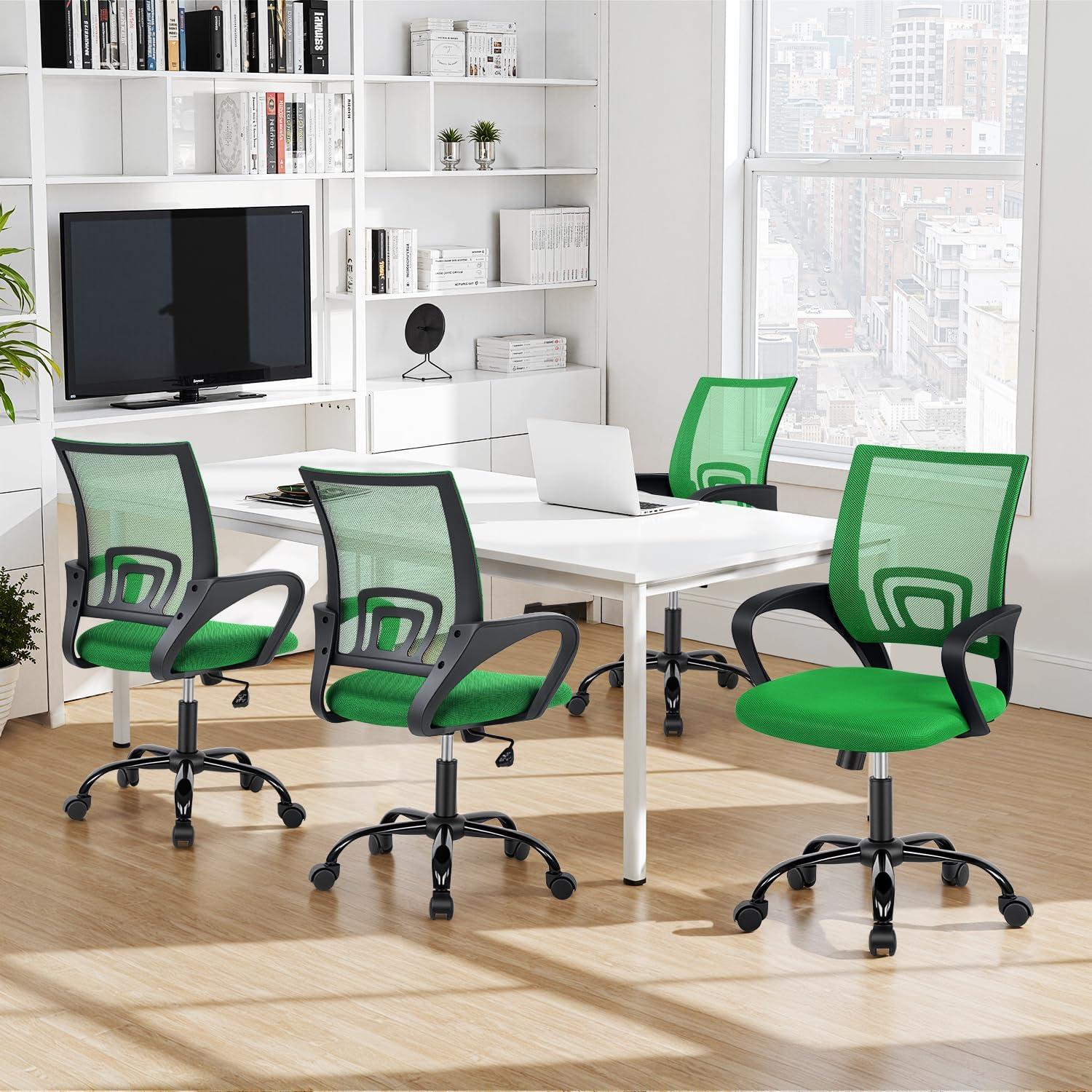 image:imageBestOffice Office Chair Ergonomic Cheap Desk Chair Mesh Computer Chair Lumbar Support Modern Executive Adjustable Stool Rolling Swivel Chair for Back Pain BlackGreen