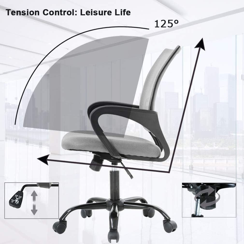 image:imageBestOffice Office Chair Ergonomic Cheap Desk Chair Mesh Computer Chair Lumbar Support Modern Executive Adjustable Stool Rolling Swivel Chair for Back Pain BlackGrey