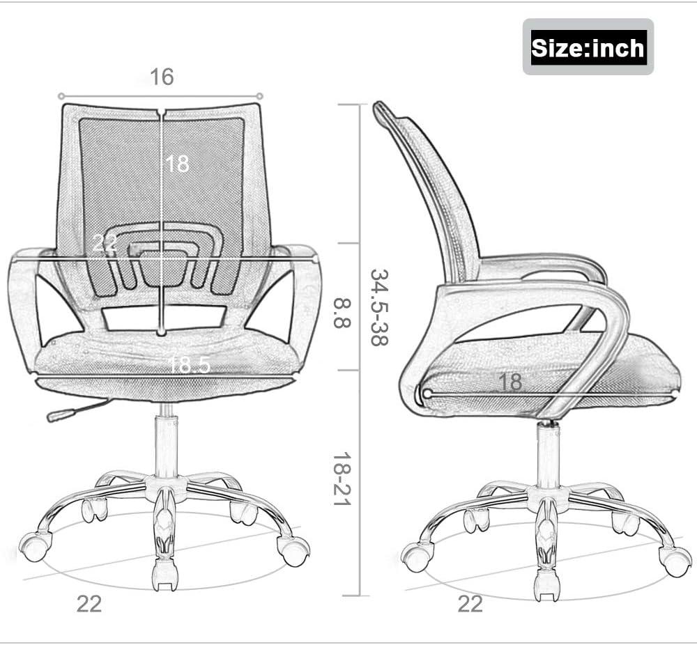 image:imageBestOffice Office Chair Ergonomic Cheap Desk Chair Mesh Computer Chair Lumbar Support Modern Executive Adjustable Stool Rolling Swivel Chair for Back Pain BlackGreen