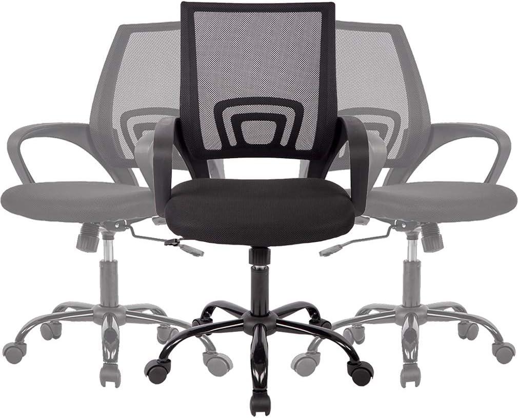 image:imageBestOffice Office Chair Ergonomic Cheap Desk Chair Mesh Computer Chair Lumbar Support Modern Executive Adjustable Stool Rolling Swivel Chair for Back Pain BlackBlack