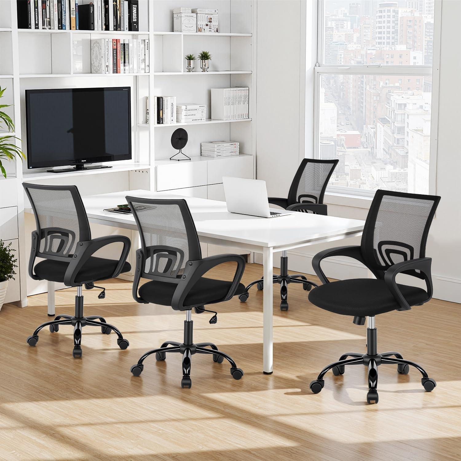 image:imageBestOffice Office Chair Ergonomic Cheap Desk Chair Mesh Computer Chair Lumbar Support Modern Executive Adjustable Stool Rolling Swivel Chair for Back Pain BlackBlack
