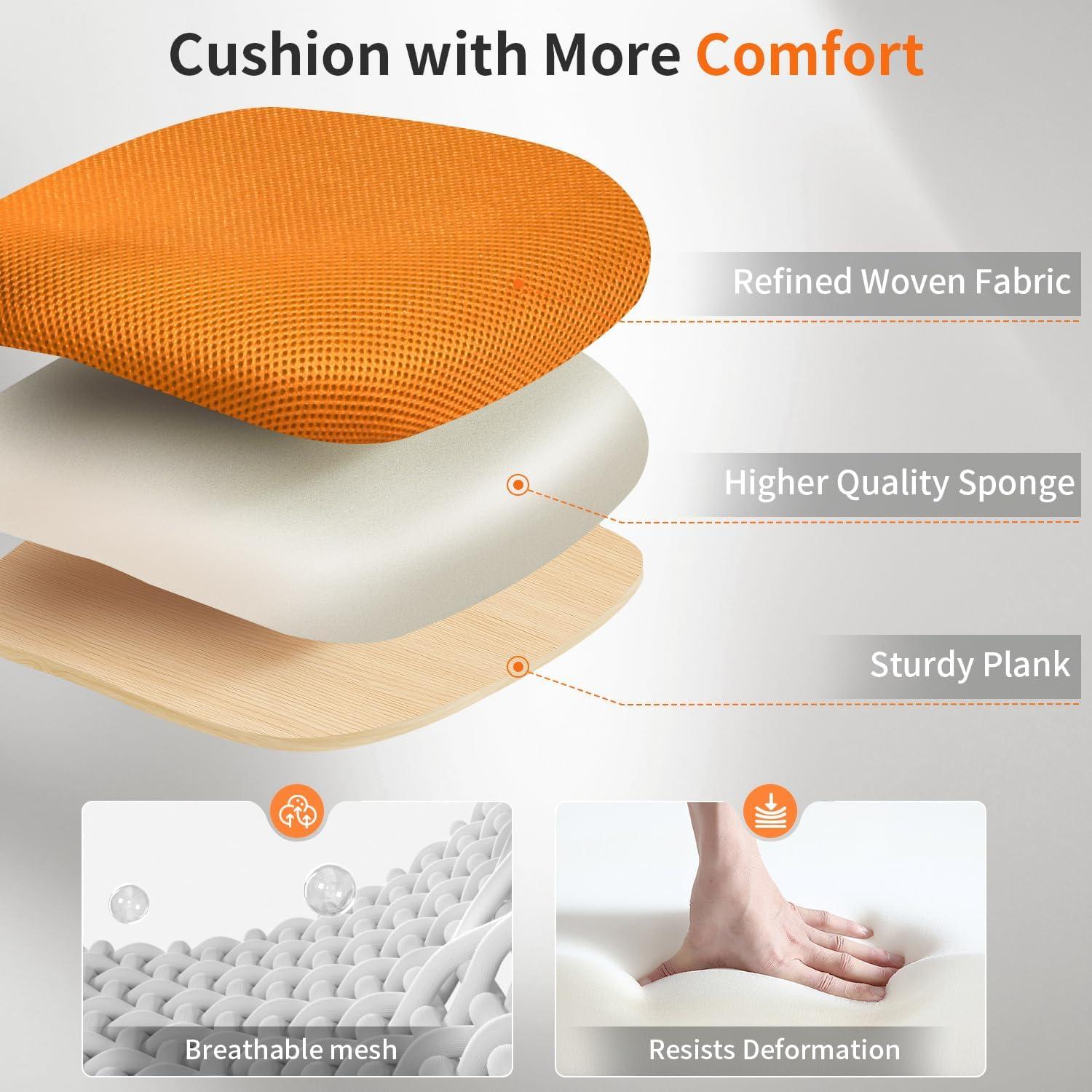 image:imageBestOffice Office Chair Ergonomic Cheap Desk Chair Mesh Computer Chair Lumbar Support Modern Executive Adjustable Stool Rolling Swivel Chair for Back Pain BlackOrange