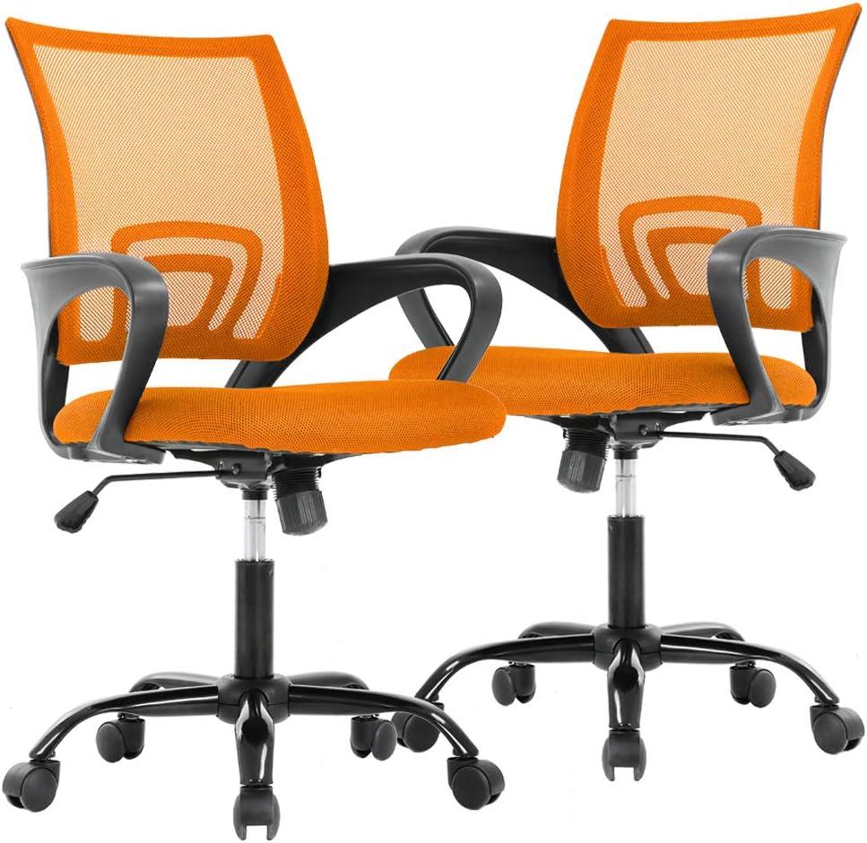 image:imageBestOffice Office Chair Ergonomic Cheap Desk Chair Mesh Computer Chair Lumbar Support Modern Executive Adjustable Stool Rolling Swivel Chair for Back Pain BlackOrange