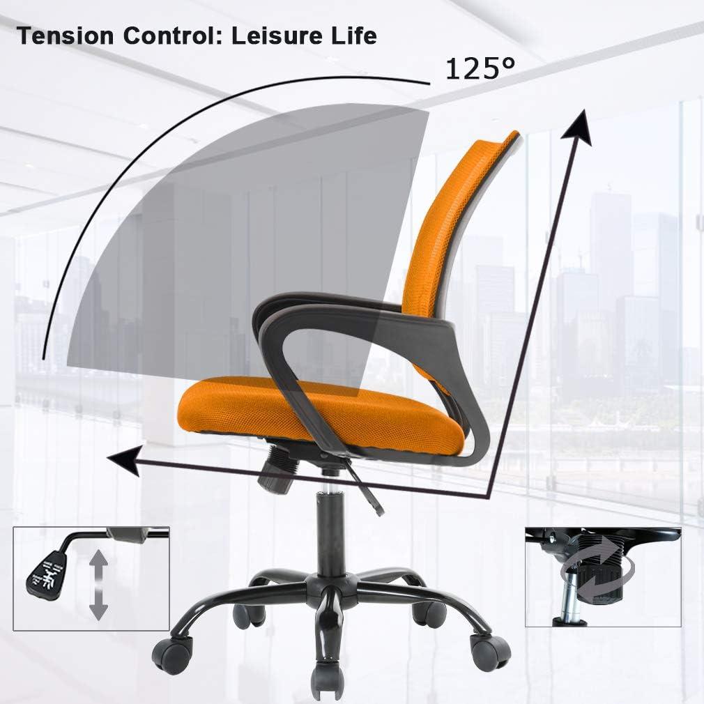 image:imageBestOffice Office Chair Ergonomic Cheap Desk Chair Mesh Computer Chair Lumbar Support Modern Executive Adjustable Stool Rolling Swivel Chair for Back Pain BlackOrange