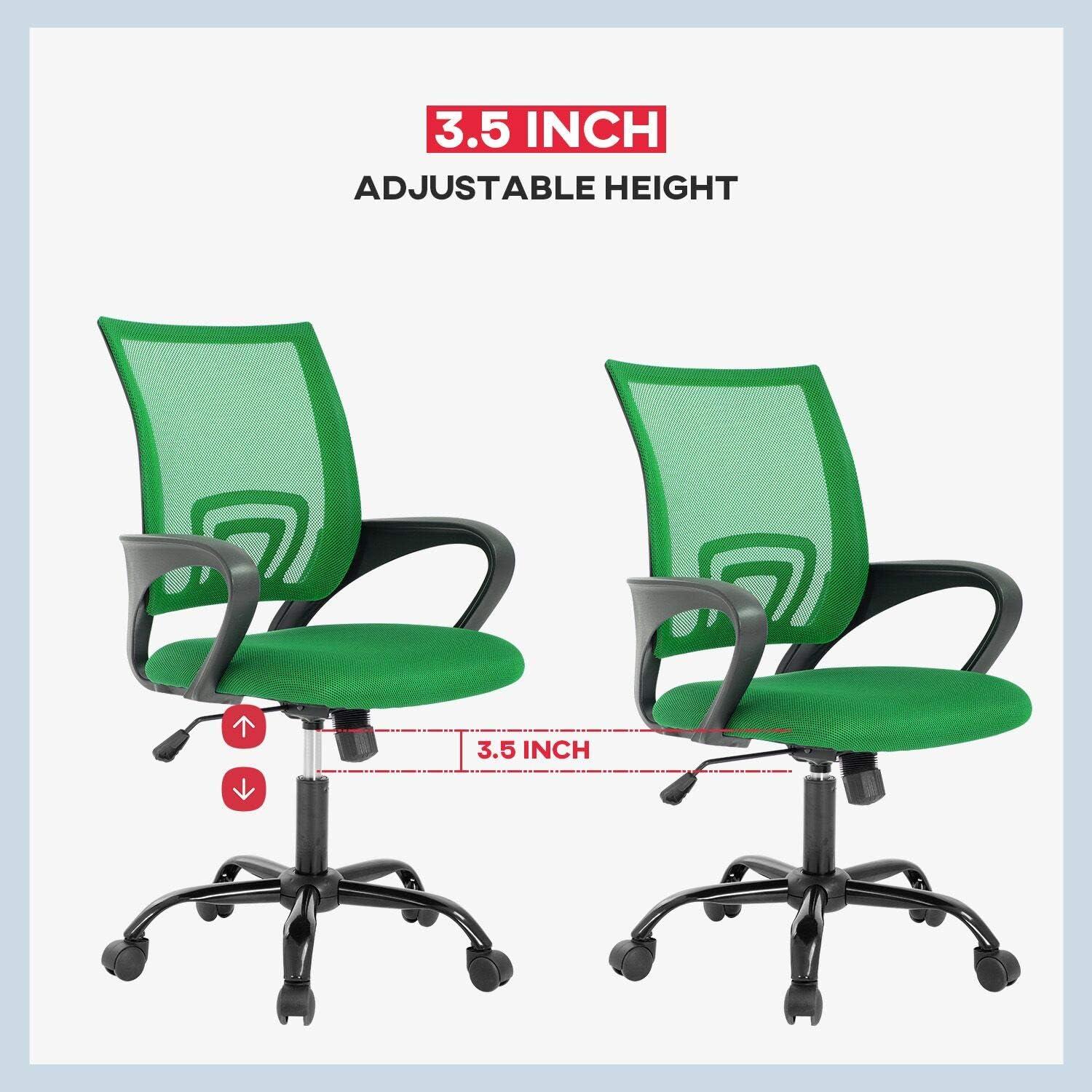 image:imageBestOffice Office Chair Ergonomic Cheap Desk Chair Mesh Computer Chair Lumbar Support Modern Executive Adjustable Stool Rolling Swivel Chair for Back Pain BlackGreen