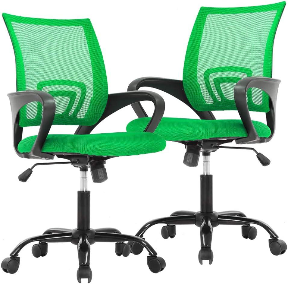 image:imageBestOffice Office Chair Ergonomic Cheap Desk Chair Mesh Computer Chair Lumbar Support Modern Executive Adjustable Stool Rolling Swivel Chair for Back Pain BlackGreen
