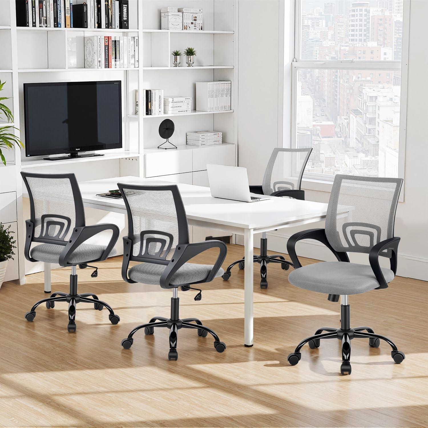 image:imageBestOffice Office Chair Ergonomic Cheap Desk Chair Mesh Computer Chair Lumbar Support Modern Executive Adjustable Stool Rolling Swivel Chair for Back Pain BlackGrey