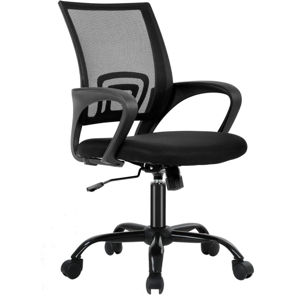image:imageBestOffice Office Chair Ergonomic Cheap Desk Chair Mesh Computer Chair Lumbar Support Modern Executive Adjustable Stool Rolling Swivel Chair for Back Pain BlackBlack