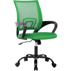 BestOffice Office Chair Ergonomic Cheap Desk Chair Mesh Computer Chair Lumbar Support Modern Executive Adjustable Stool Rolling Swivel Chair for Back Pain (Black)(Green)