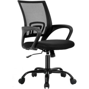 BestOffice Office Chair Ergonomic Cheap Desk Chair Mesh Computer Chair Lumbar Support Modern Executive Adjustable Stool Rolling Swivel Chair for Back Pain (Black)(Black)