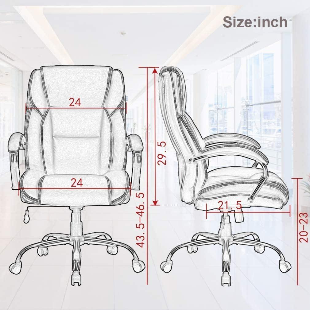 image:imageBestMassage Big and Tall Office Chair 500lbs Cheap Desk High Back PU Executive Ergonomic Computer Chair with Lumbar Support Headrest Swivel for Women Men AdultsBlackBrown