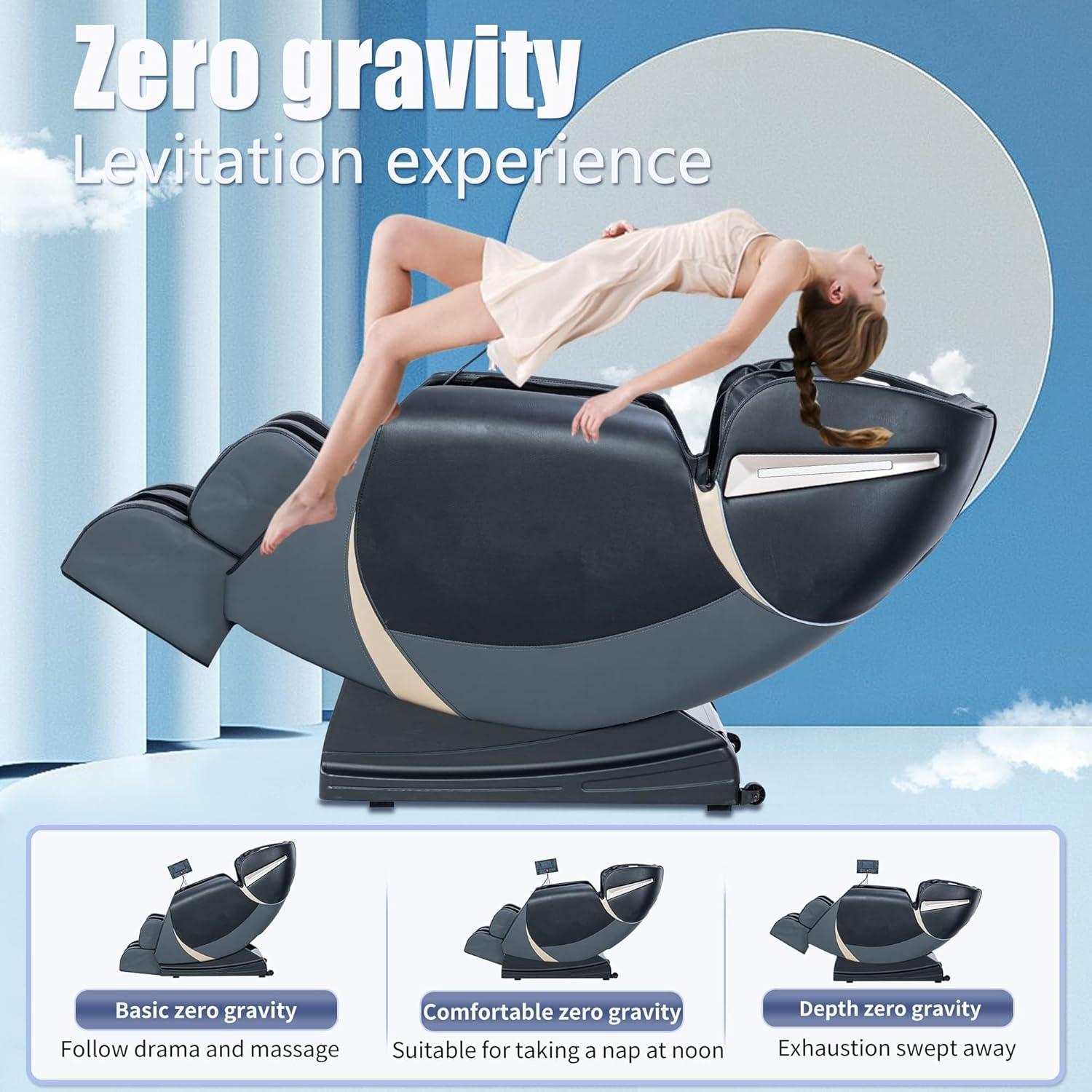 image:imageBestMassage Massage Chair Full Body Zero Gravity Recliner with Bluetooth Speaker Heating Therapy Foot Roller and Air Massage System for Home or Office BlackBlack