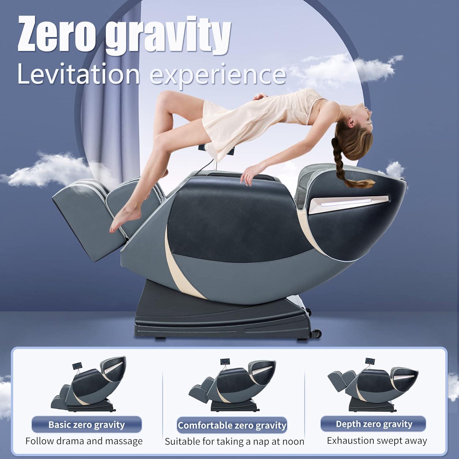image:imageBestMassage Massage Chair Full Body Zero Gravity Recliner with Bluetooth Speaker Heating Therapy Foot Roller and Air Massage System for Home or Office BlackGrey