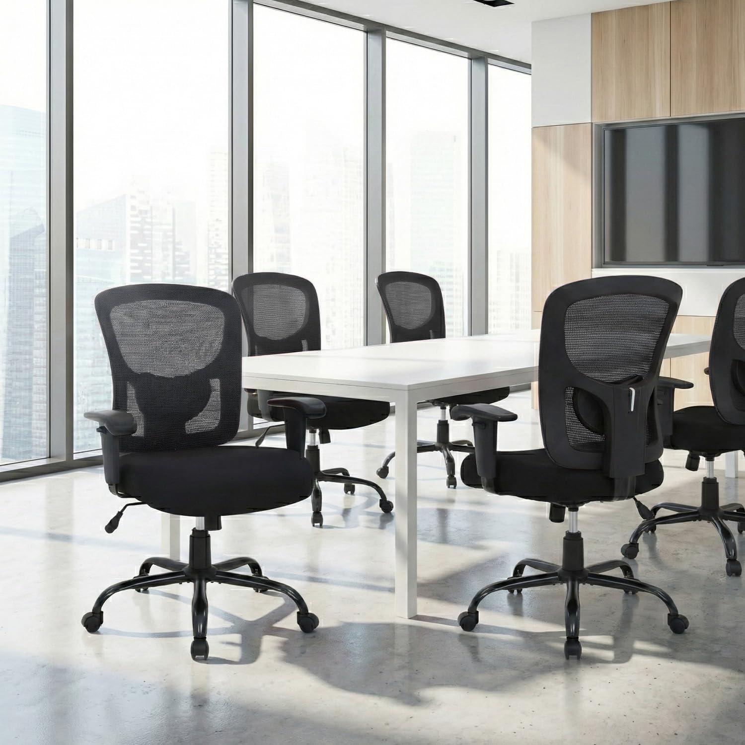 image:imageBestOffice Big and Tall Office Chair 500lbs Desk Chair Mesh Computer Chair with Lumbar Support Wide Seat High BackBlack