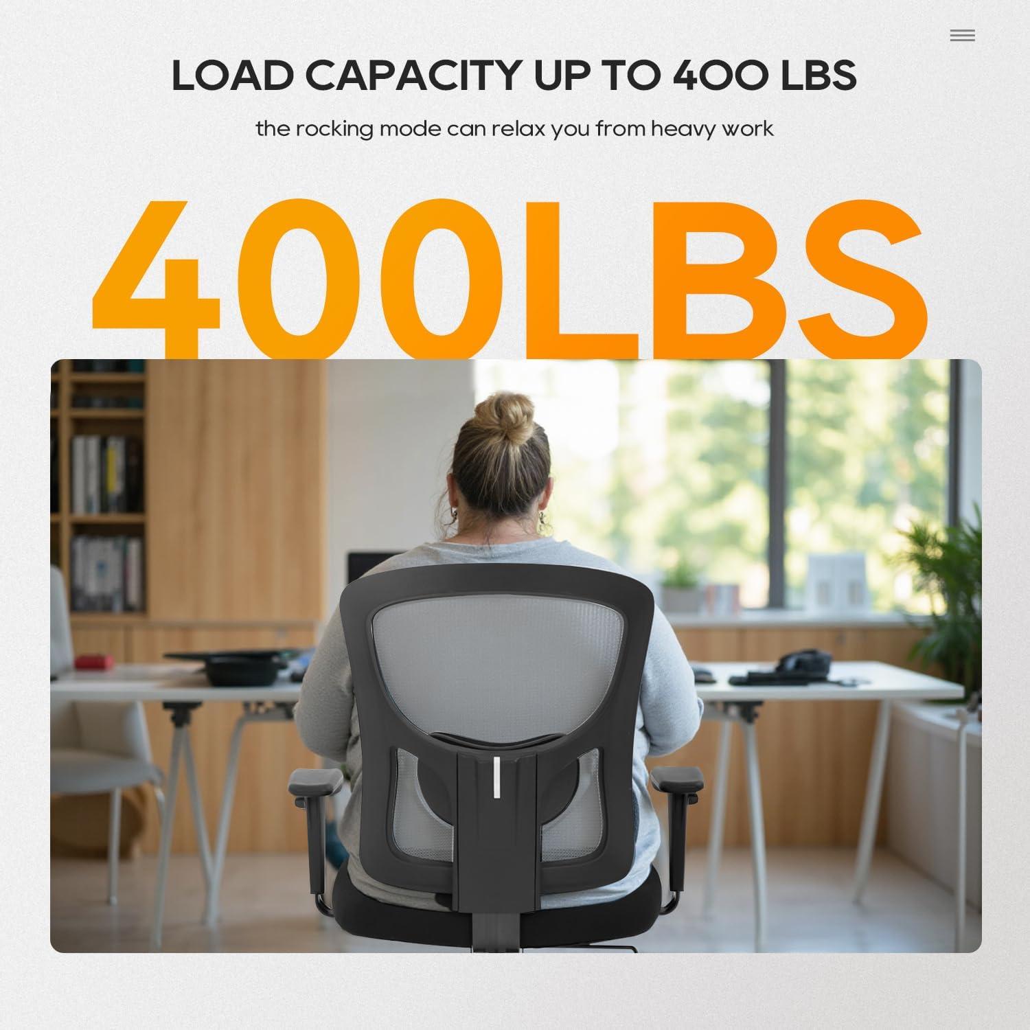 image:imageBestOffice Big and Tall Office Chair 500lbs Desk Chair Mesh Computer Chair with Lumbar Support Wide Seat High BackWhite
