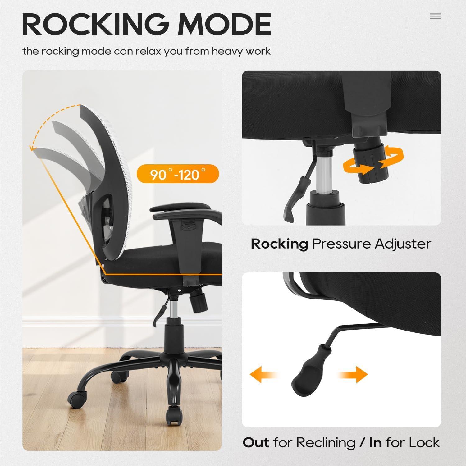 image:imageBestOffice Big and Tall Office Chair 500lbs Desk Chair Mesh Computer Chair with Lumbar Support Wide Seat High BackWhite