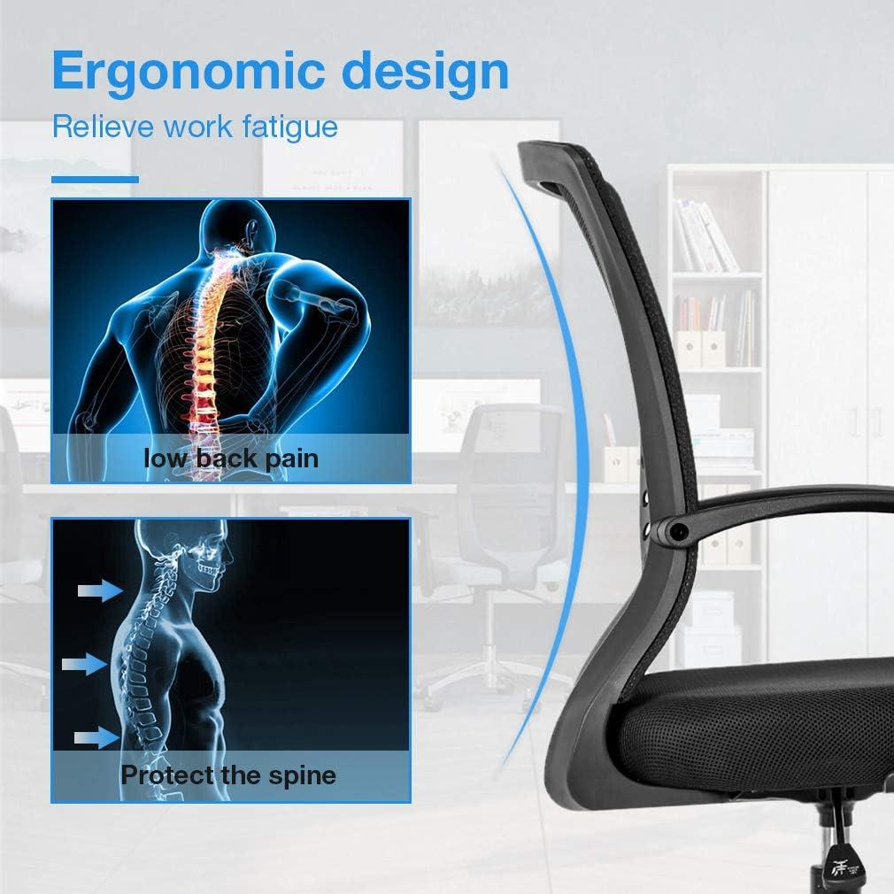 image:imageBestOffice Drafting Chair Ergonomic Tall Office Chair Standing Desk Chair with Flip Up Arms Foot Rest Back Support Adjustable Height Mesh Drafting Stool BlackBlack