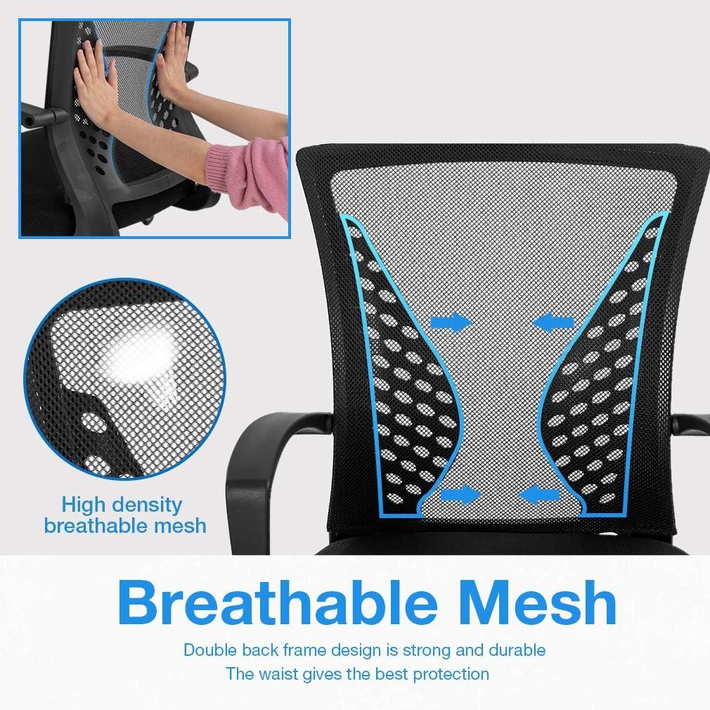 image:imageBestOffice Drafting Chair Ergonomic Tall Office Chair Standing Desk Chair with Flip Up Arms Foot Rest Back Support Adjustable Height Mesh Drafting Stool BlackBlack