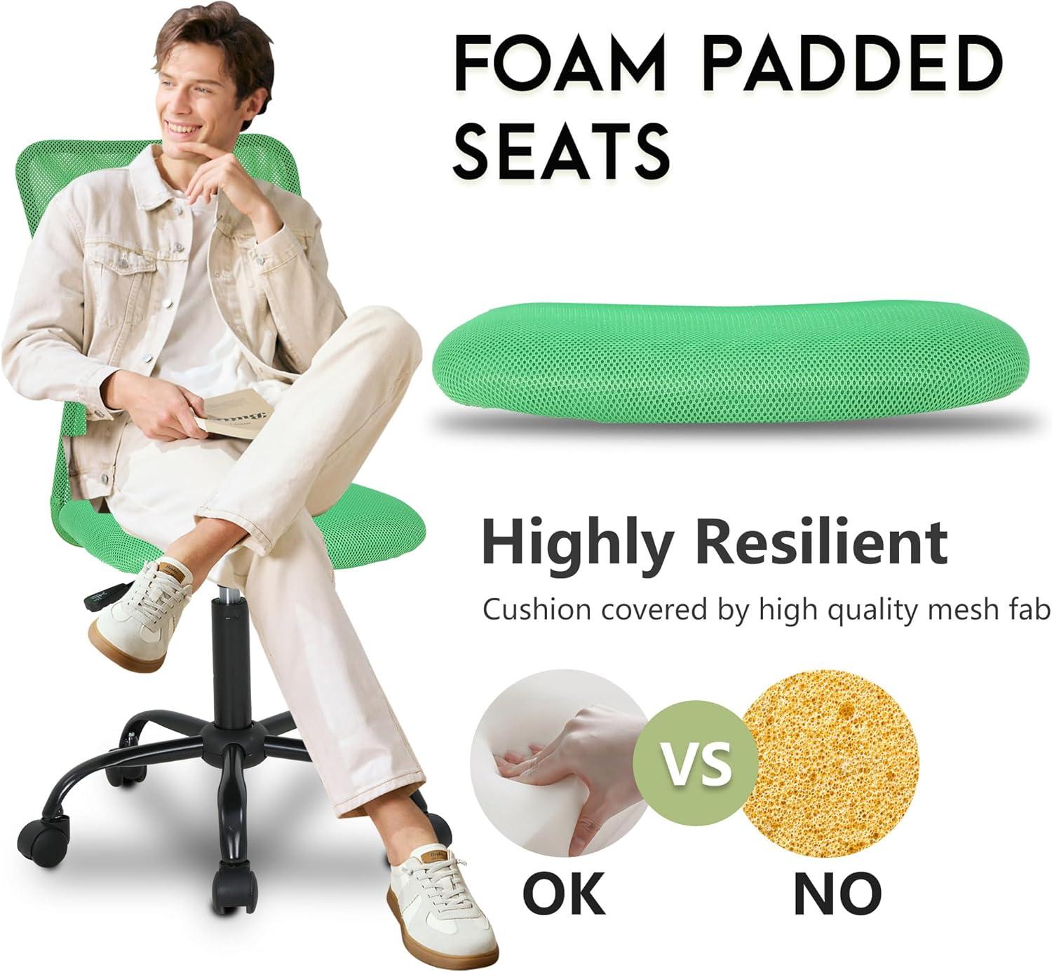 image:imageBestOffice Ergonomic Office Chair Desk Chair Mesh Computer Chair Armless Back Support Modern Executive Rolling Swivel Chair with Lumbar SupportBlackGreen