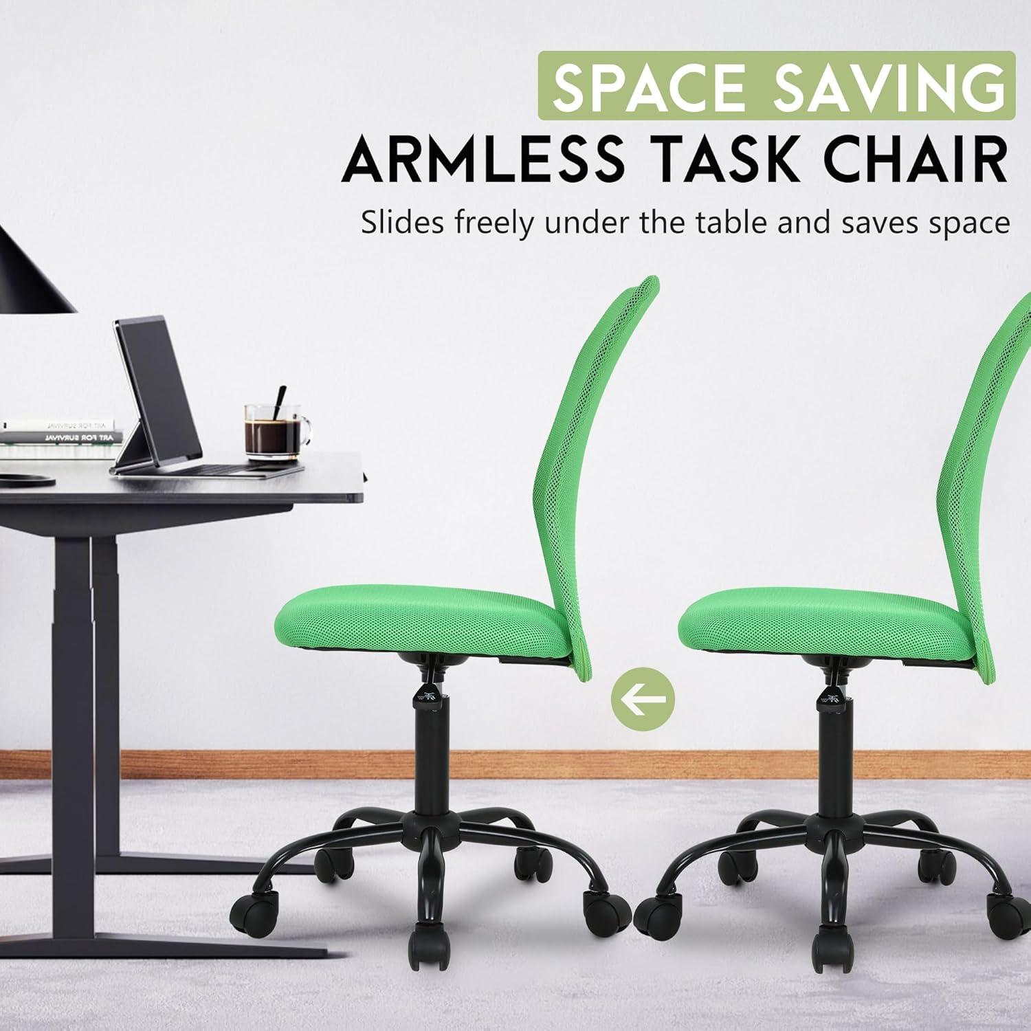 image:imageBestOffice Ergonomic Office Chair Desk Chair Mesh Computer Chair Armless Back Support Modern Executive Rolling Swivel Chair with Lumbar SupportBlackGreen