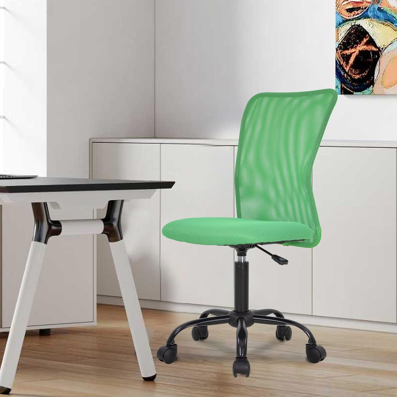 image:imageBestOffice Ergonomic Office Chair Desk Chair Mesh Computer Chair Armless Back Support Modern Executive Rolling Swivel Chair with Lumbar SupportBlackGreen