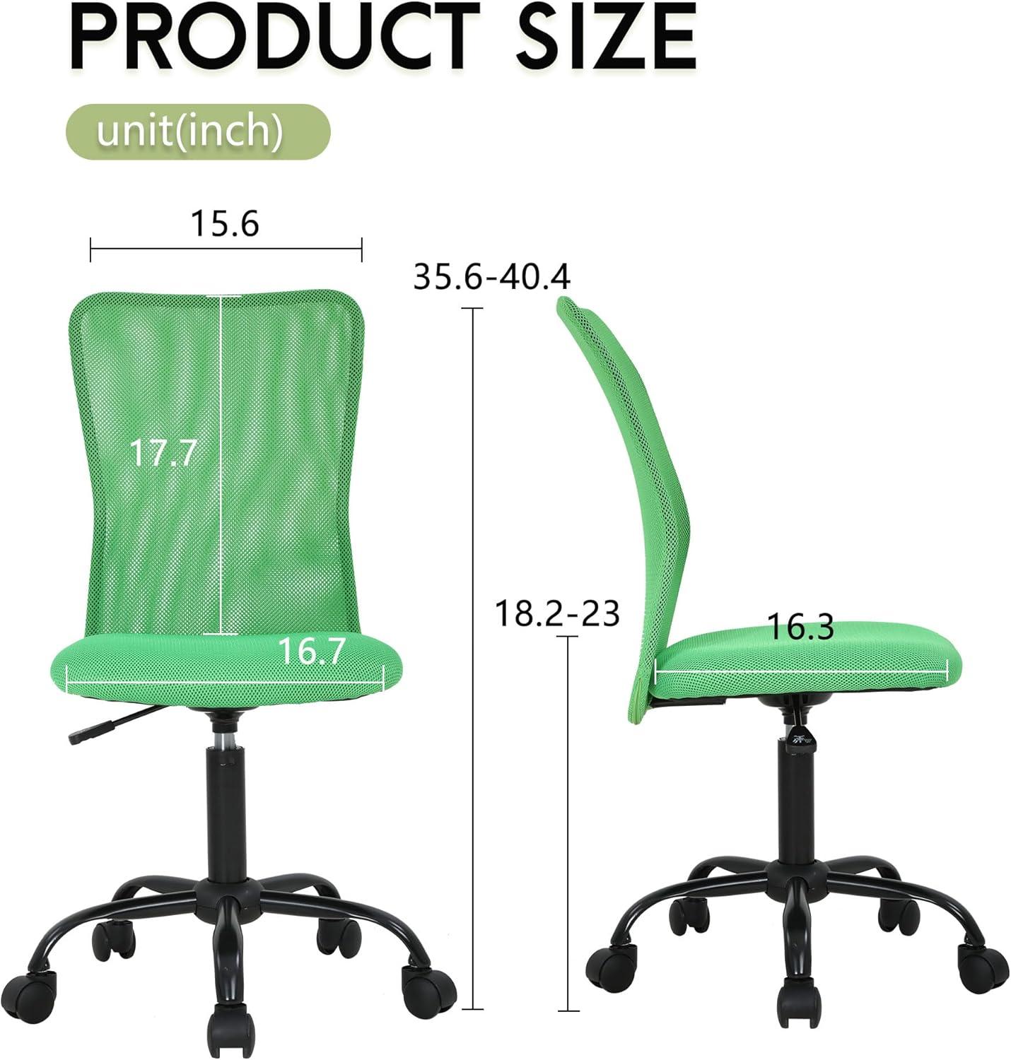 image:imageBestOffice Ergonomic Office Chair Desk Chair Mesh Computer Chair Armless Back Support Modern Executive Rolling Swivel Chair with Lumbar SupportBlackGreen