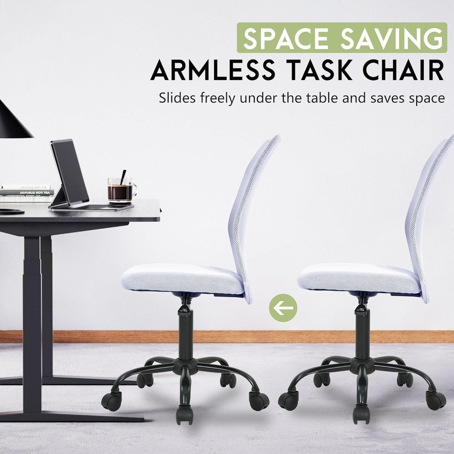 image:imageBestOffice Ergonomic Office Chair Desk Chair Mesh Computer Chair Armless Back Support Modern Executive Rolling Swivel Chair with Lumbar SupportBlackWhite