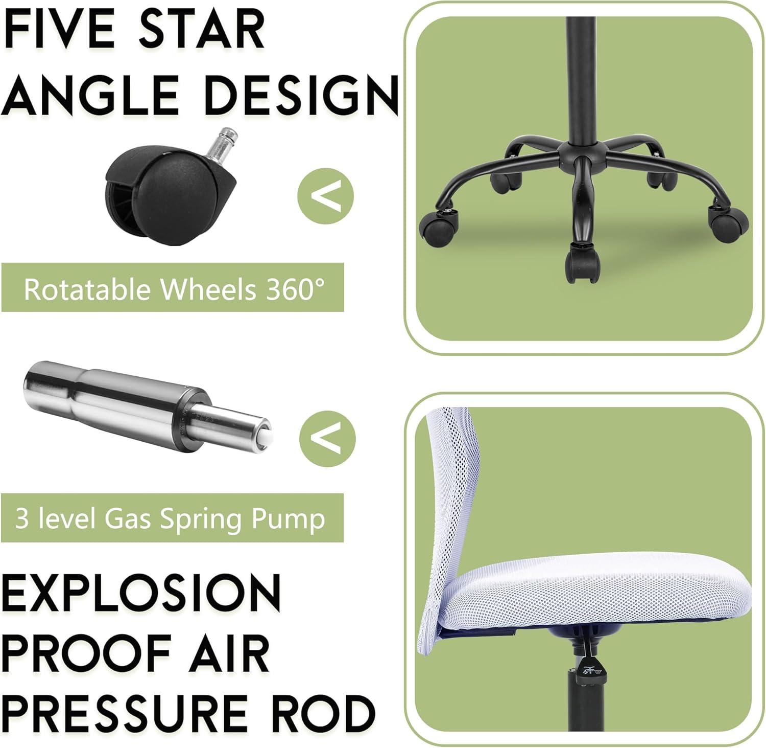 image:imageBestOffice Ergonomic Office Chair Desk Chair Mesh Computer Chair Armless Back Support Modern Executive Rolling Swivel Chair with Lumbar SupportBlackWhite