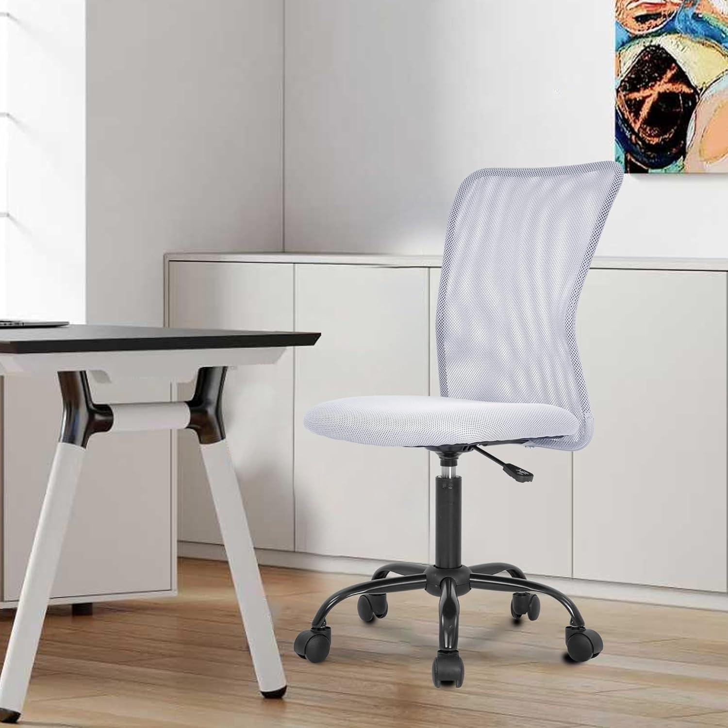 image:imageBestOffice Ergonomic Office Chair Desk Chair Mesh Computer Chair Armless Back Support Modern Executive Rolling Swivel Chair with Lumbar SupportBlackWhite