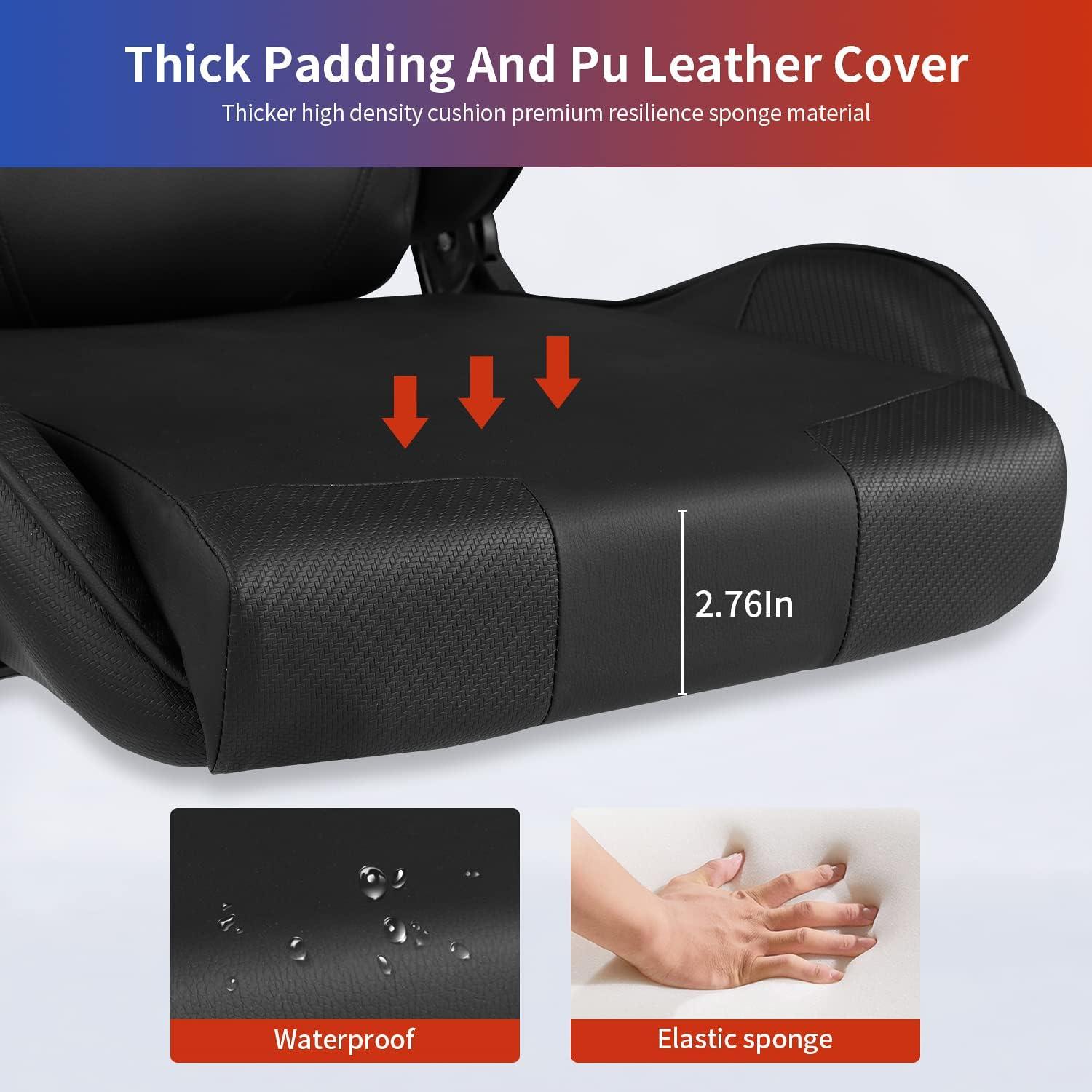 image:imageBestOffice HighBack Gaming Chair PC Office Chair Computer Racing Chair PU Desk Task Chair Ergonomic Executive Swivel Rolling Chair with Lumbar Support for Back Pain Women MenWhiteBlack