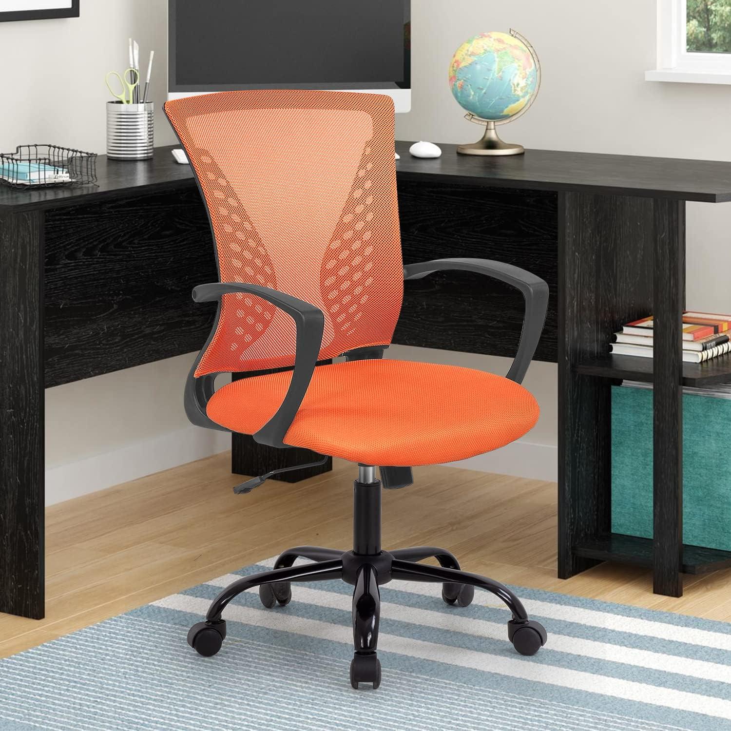 image:imageBestOffice Office Chair Ergonomic Desk Chair Mesh Computer Chair with Lumbar Support Armrest Mid Back Rolling Swivel Adjustable Task Chair for Women Adults BlackOrange