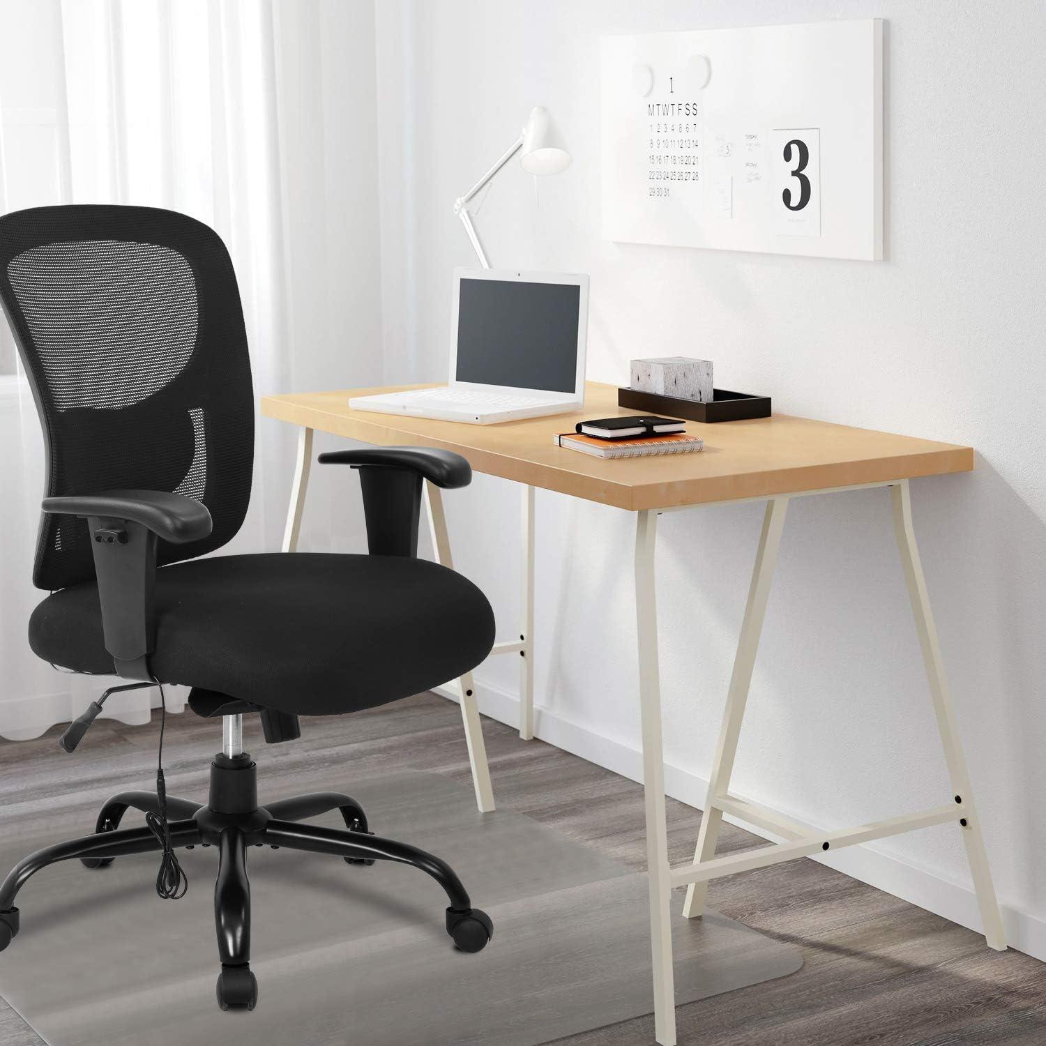 image:imageBig and Tall Office Chair 400lbs Cheap Desk Chair Mesh Computer Chair with Lumbar Support Wide Seat Adjust Arms Rolling Swivel High Back Task Executive Ergonomic Chair for Women MenBlackBlack