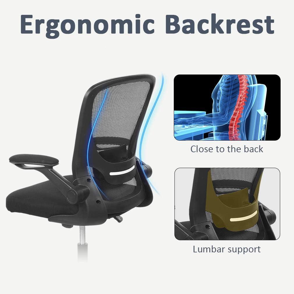 image:imageBig and Tall Office Chair 400lbs Cheap Desk Chair Mesh Computer Chair with Lumbar Support Wide Seat Adjust Arms Rolling Swivel High Back Task Executive Ergonomic Chair for Women MenBlackBlack