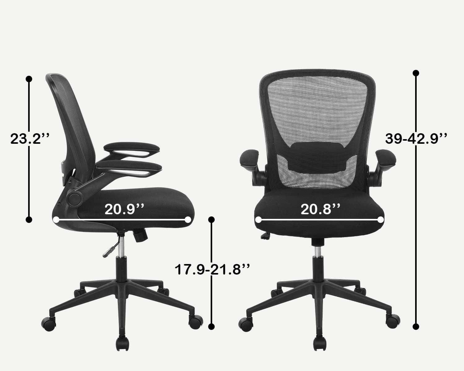 image:imageBig and Tall Office Chair 400lbs Cheap Desk Chair Mesh Computer Chair with Lumbar Support Wide Seat Adjust Arms Rolling Swivel High Back Task Executive Ergonomic Chair for Women MenBlackBlack