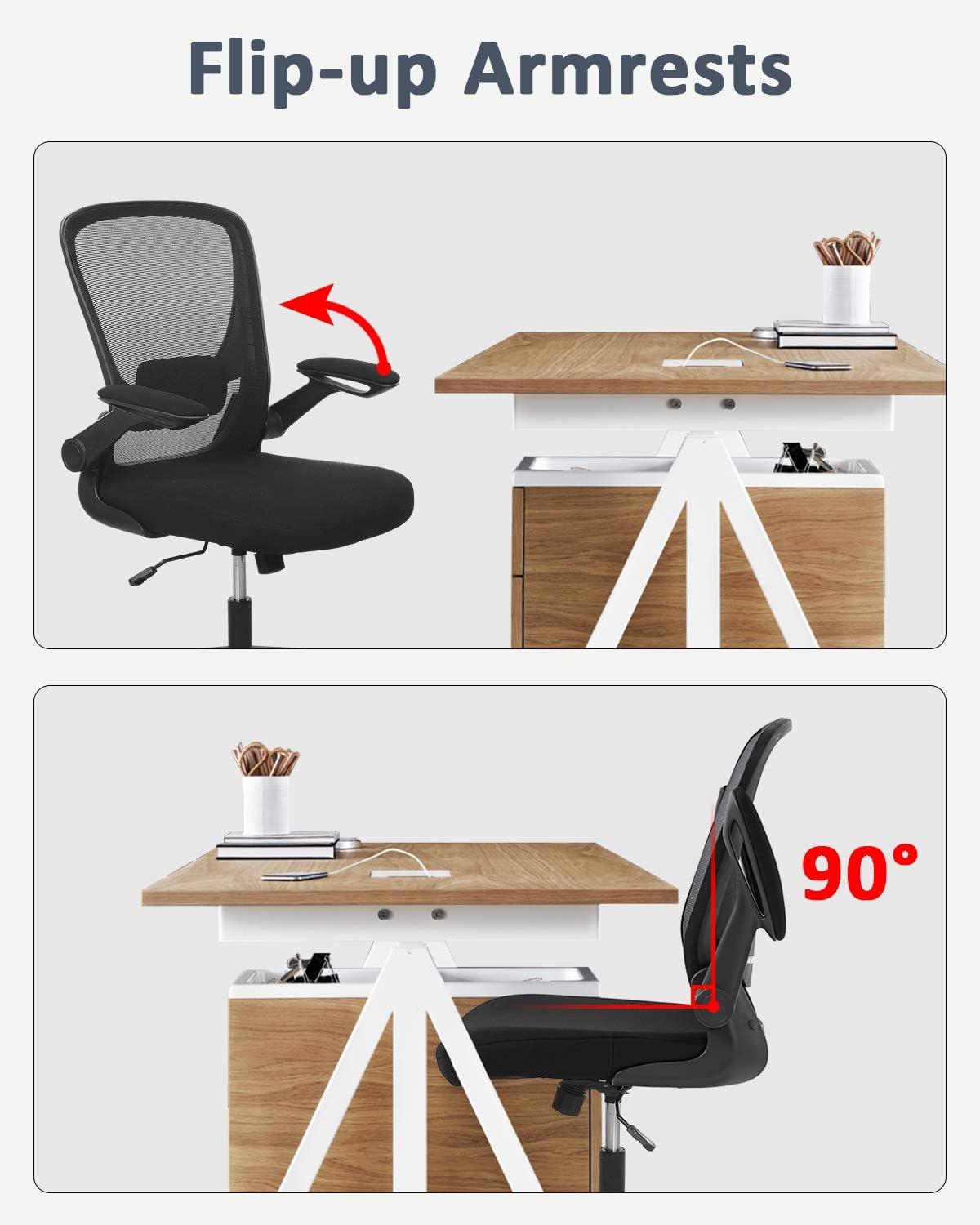 image:imageBig and Tall Office Chair 400lbs Cheap Desk Chair Mesh Computer Chair with Lumbar Support Wide Seat Adjust Arms Rolling Swivel High Back Task Executive Ergonomic Chair for Women MenBlackBlack