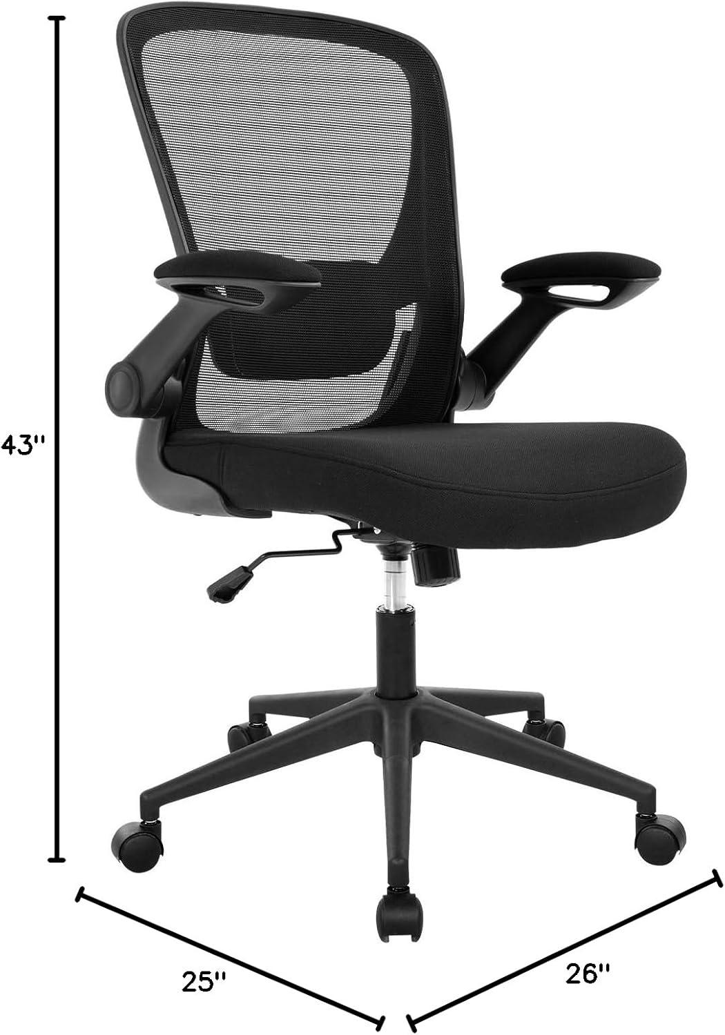 image:imageBig and Tall Office Chair 400lbs Cheap Desk Chair Mesh Computer Chair with Lumbar Support Wide Seat Adjust Arms Rolling Swivel High Back Task Executive Ergonomic Chair for Women MenBlackBlack