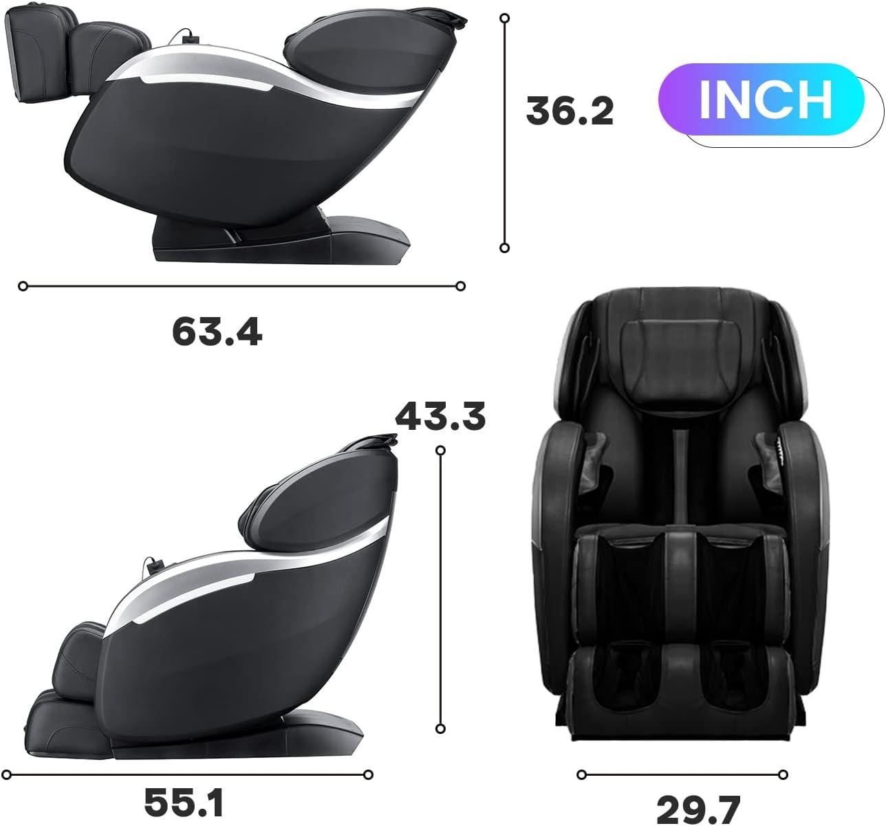 image:imageFull Body Massage Chair Zero Gravity Shiatsu Chair Recliner with Six Programs and Heat Massage ChairBlack