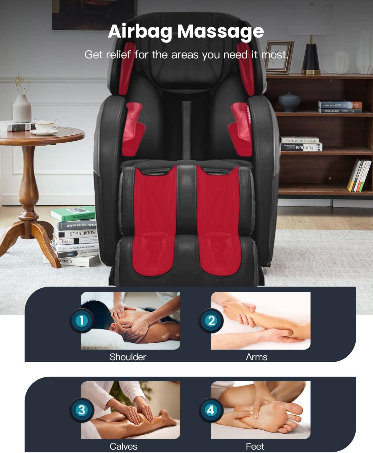 image:imageFull Body Massage Chair Zero Gravity Shiatsu Chair Recliner with Six Programs and Heat Massage ChairBlack