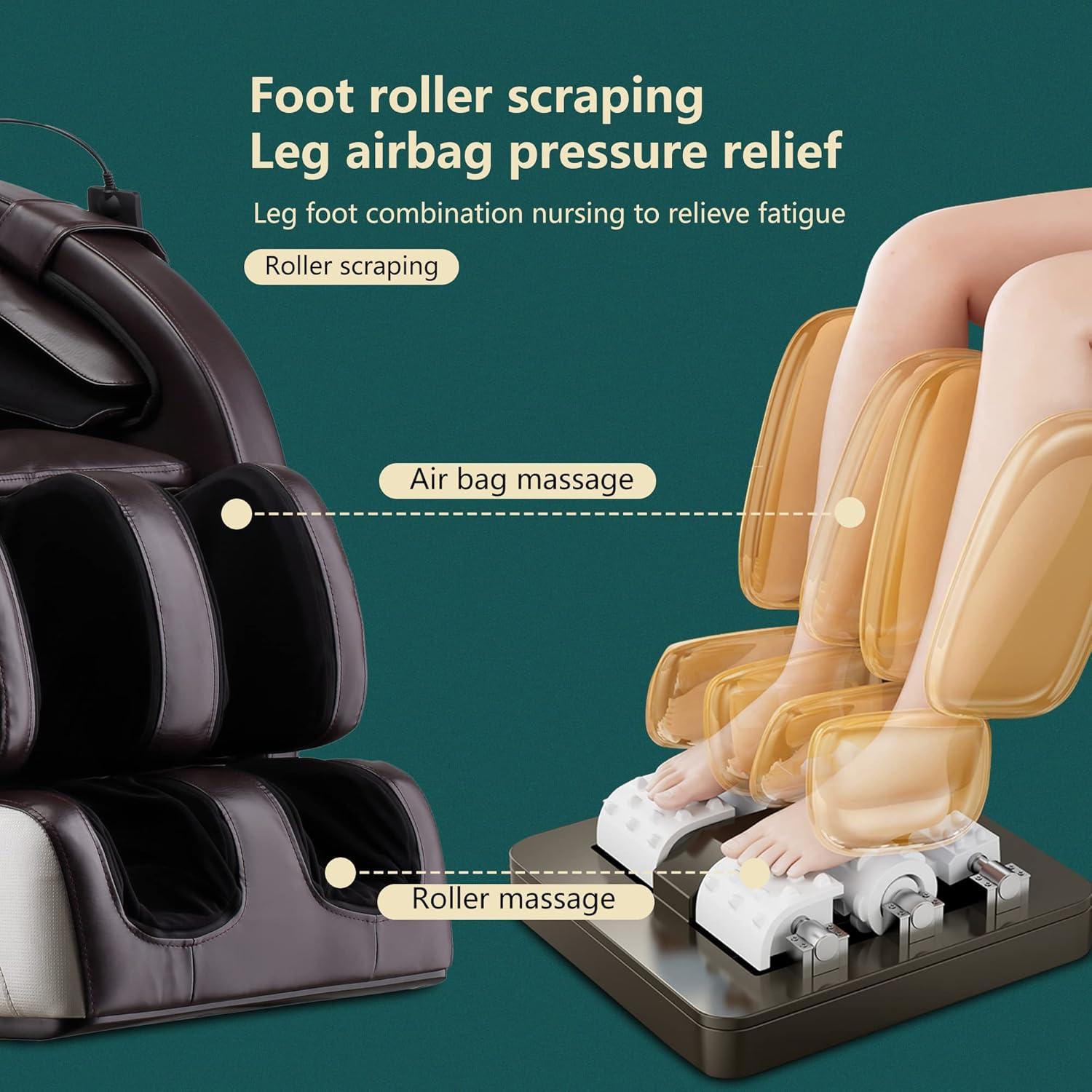 image:imageFull Body Massage Chair Zero Gravity Shiatsu Chair Recliner with Six Programs and Heat Massage ChairBrown