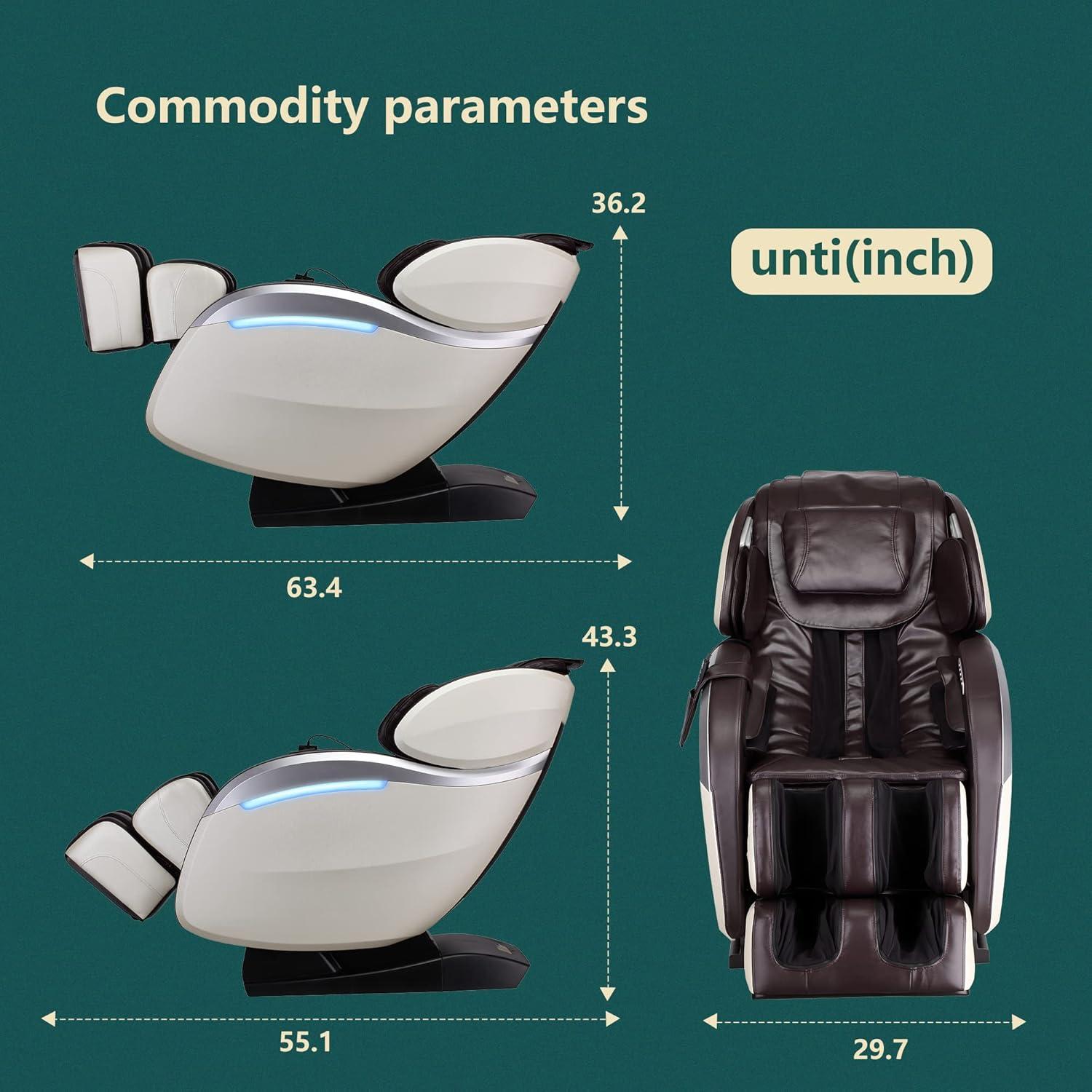 image:imageFull Body Massage Chair Zero Gravity Shiatsu Chair Recliner with Six Programs and Heat Massage ChairBrown