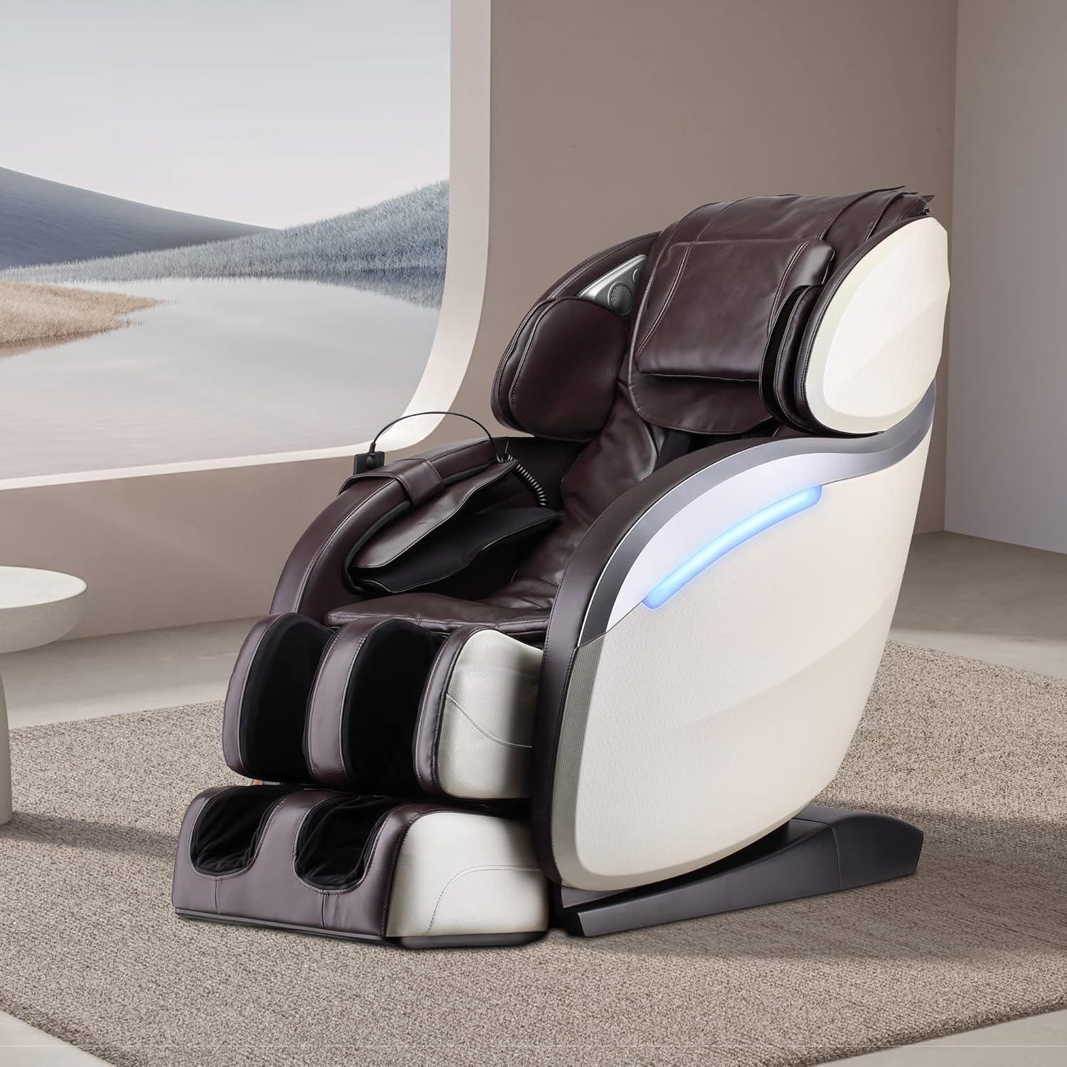 image:imageFull Body Massage Chair Zero Gravity Shiatsu Chair Recliner with Six Programs and Heat Massage ChairBrown