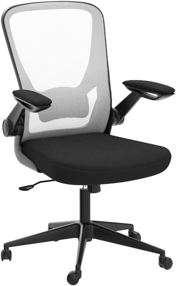 image:imageHome Office Chair Ergonomic Desk Chair Mesh Computer Chair Swivel Rolling Executive Task Chair with Lumbar Support Arms Mid Back Adjustable Chair for Men Adults BlackWhite
