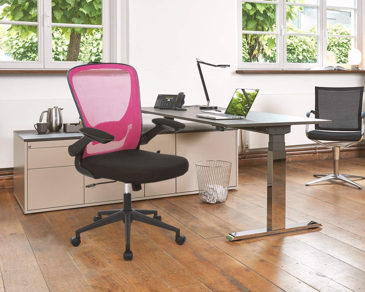 image:imageHome Office Chair Ergonomic Desk Chair Mesh Computer Chair Swivel Rolling Executive Task Chair with Lumbar Support Arms Mid Back Adjustable Chair for Men Adults BlackPink